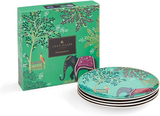 Portmeirion Home & Gifts Sara Miller Cake Plates Set of 4, Multicolour (SMI78964-XG)