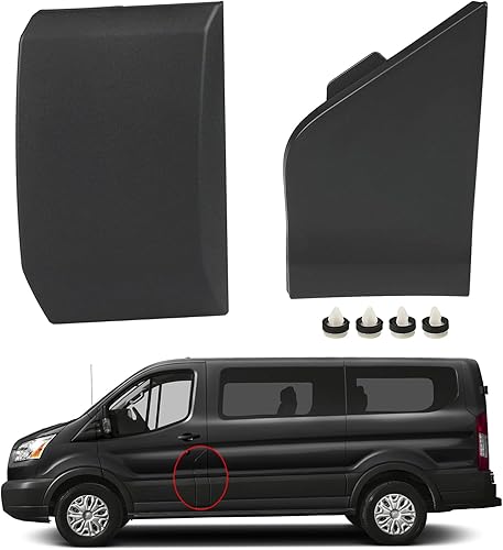 VANJING Tapa de gasolina para puerta de combustible con moldura compatible con Ford Transit 150 250 350 2015 2016 2017 2018 2019 repuesto para