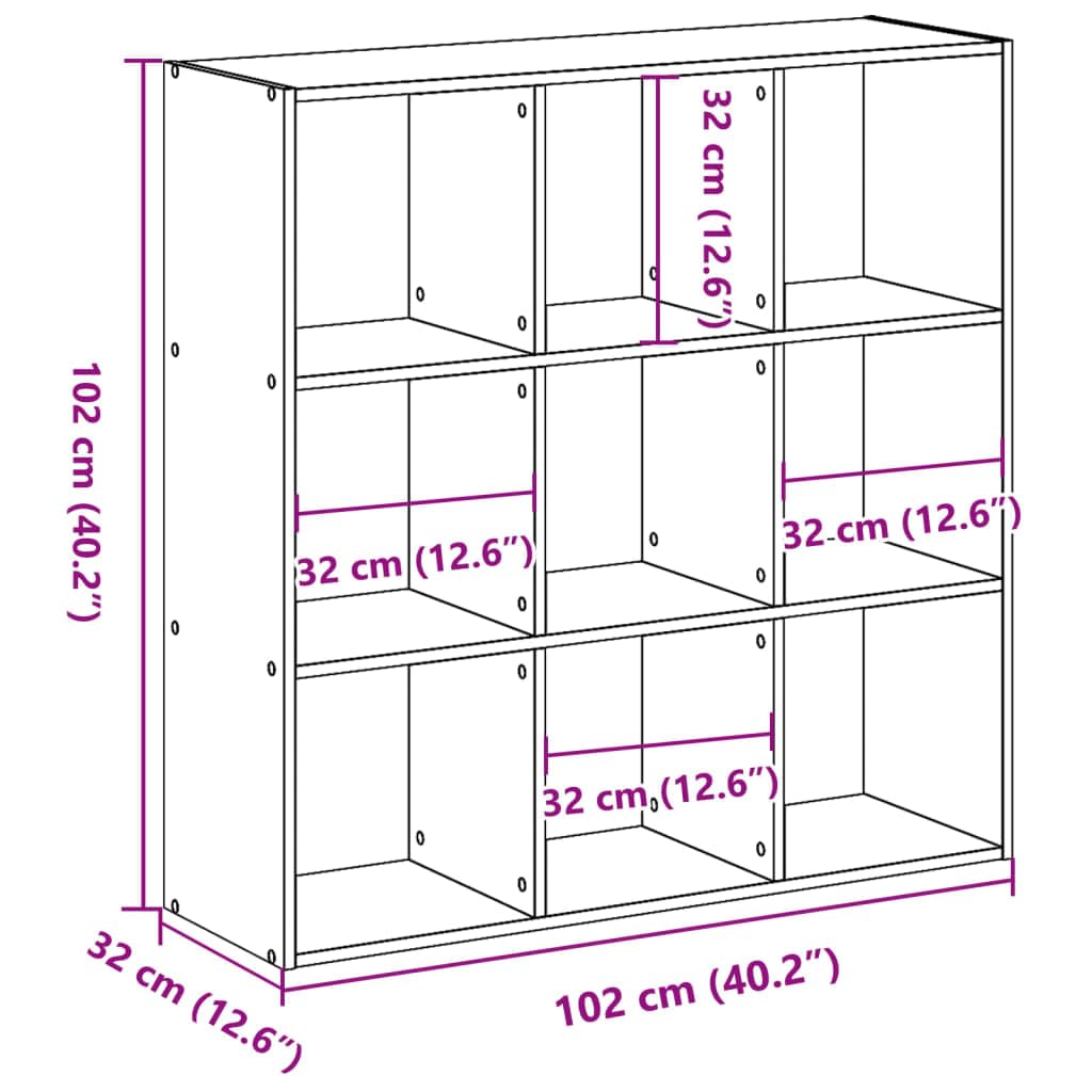 Generisch Bücherregal Sonoma-Eiche 102x32x102 cm Holzwerkstoff,Möbel,Regalsysteme,Bücherregale Bücherschränke-852818