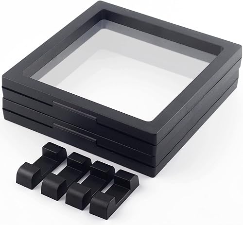 Miniatura 4 de 2 vitrinas flotantes 3D de 7 x 7 x 0.8 pulgadas, vitrina de monedas para monedas de desafío militar, medallón AA