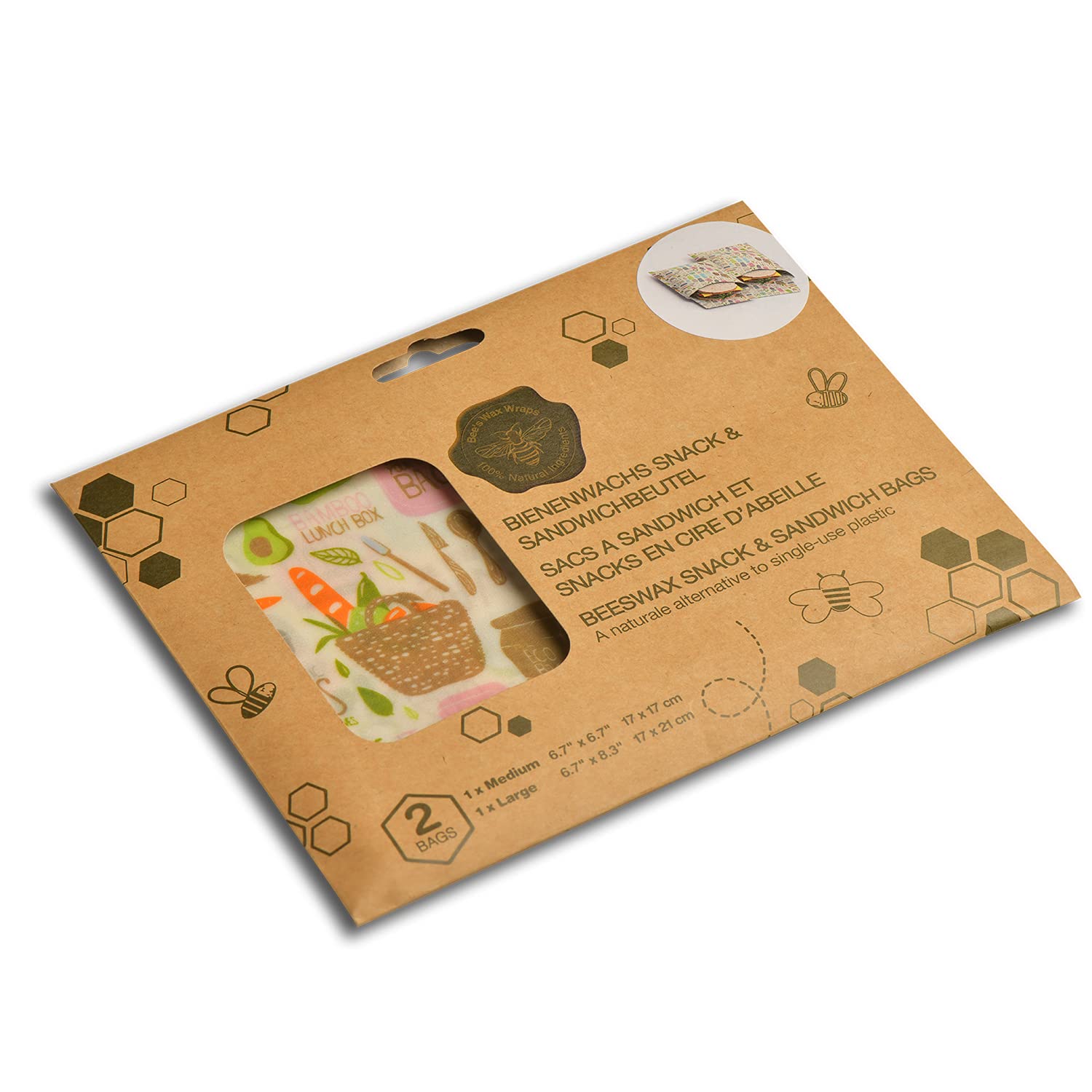 Minkissy 2 Sätze Bienenwachs Lebensmittelverpackun Produktbild-Vorschau 4