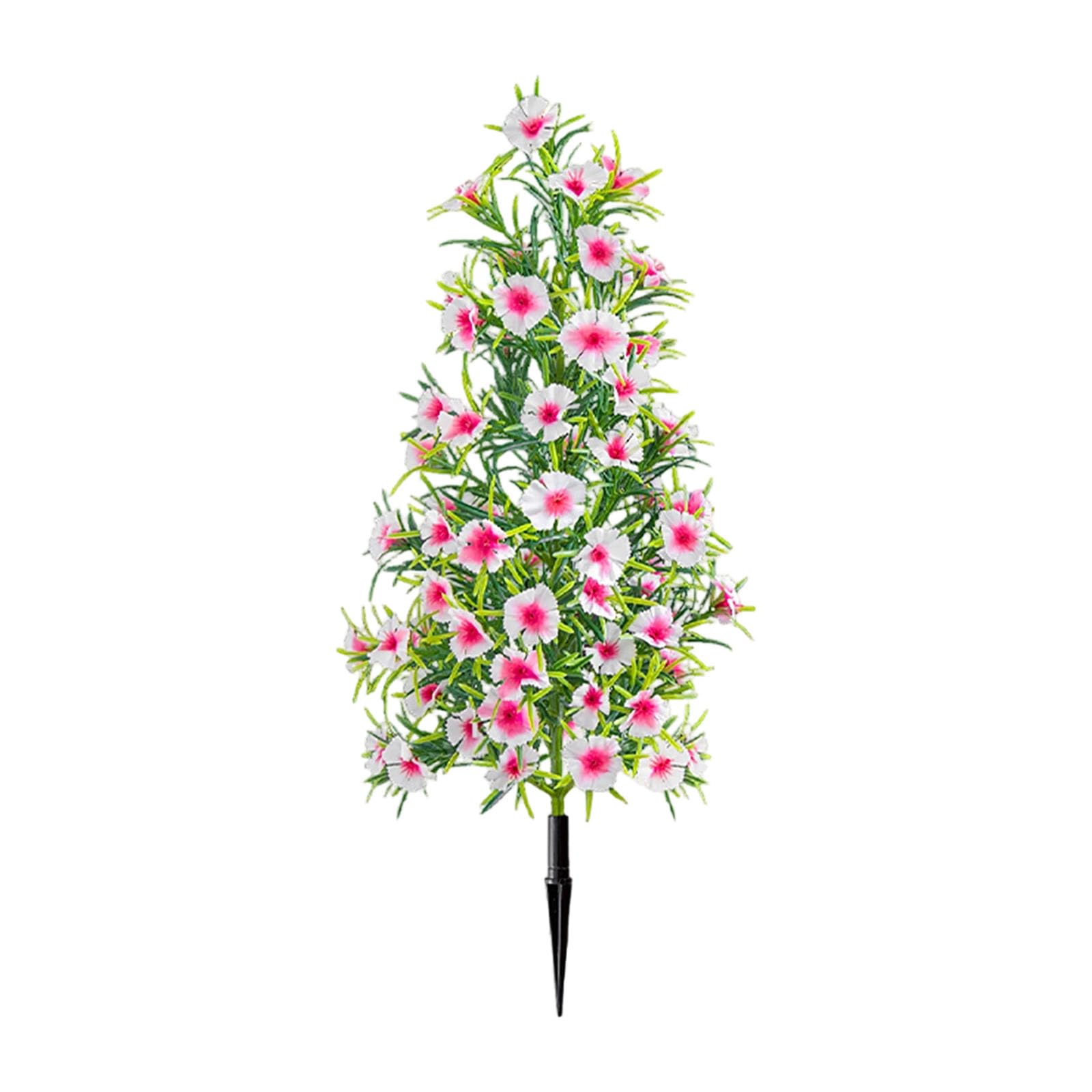 Artificial Dianthus Flower Stake for Patio Decor, Faux Garden Pick, 19.68in Border Accent for Outdoor Displays Faux Dianthus Bush Stake Artificial Carnation Garden Pick Outdoor Flower Border Container