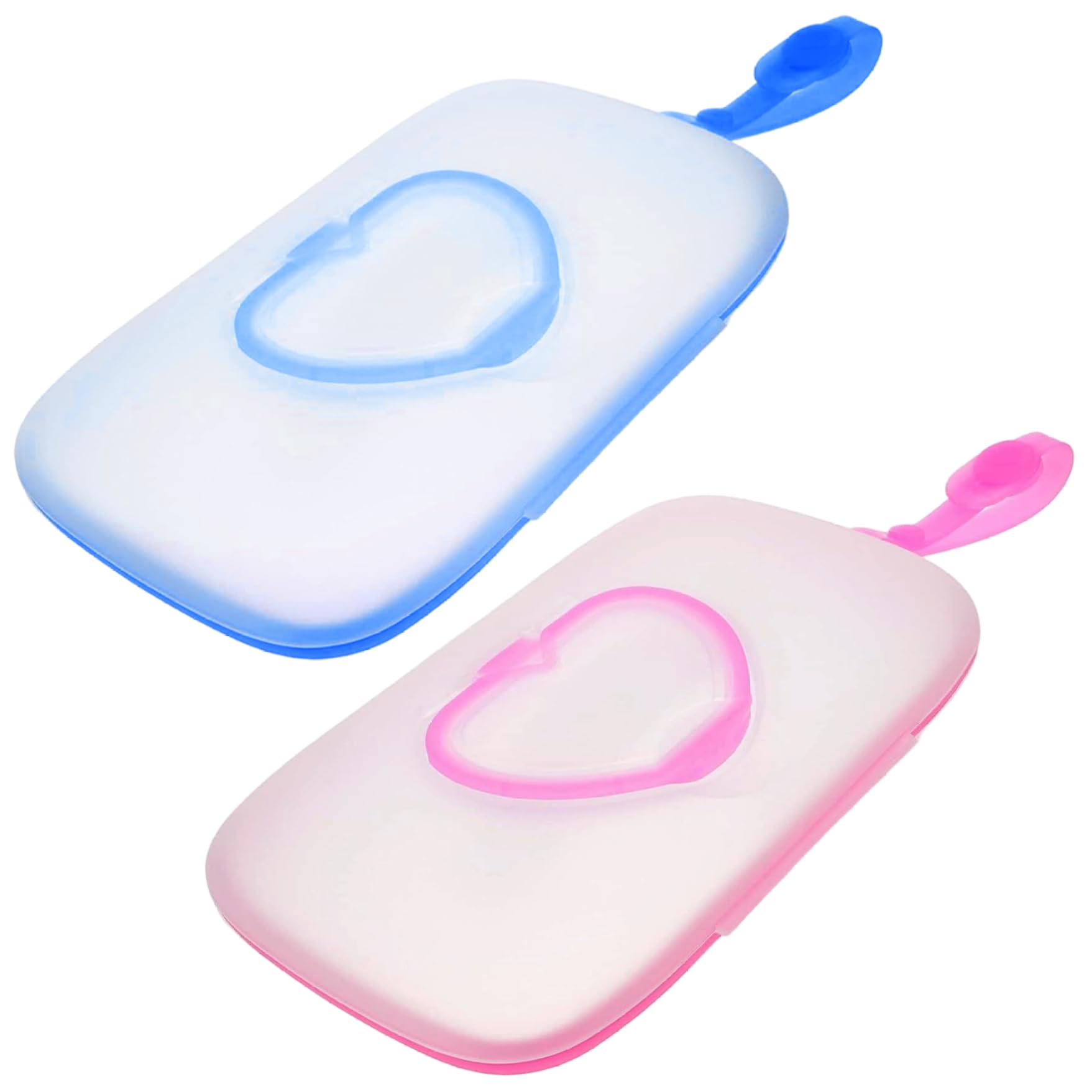 2PCS Wet Wipes Dispenser Box, Waterproof Refillable Plastic Baby Wipes Dispenser with Sealing Lids, Portable Container Box with Handle for Travel.