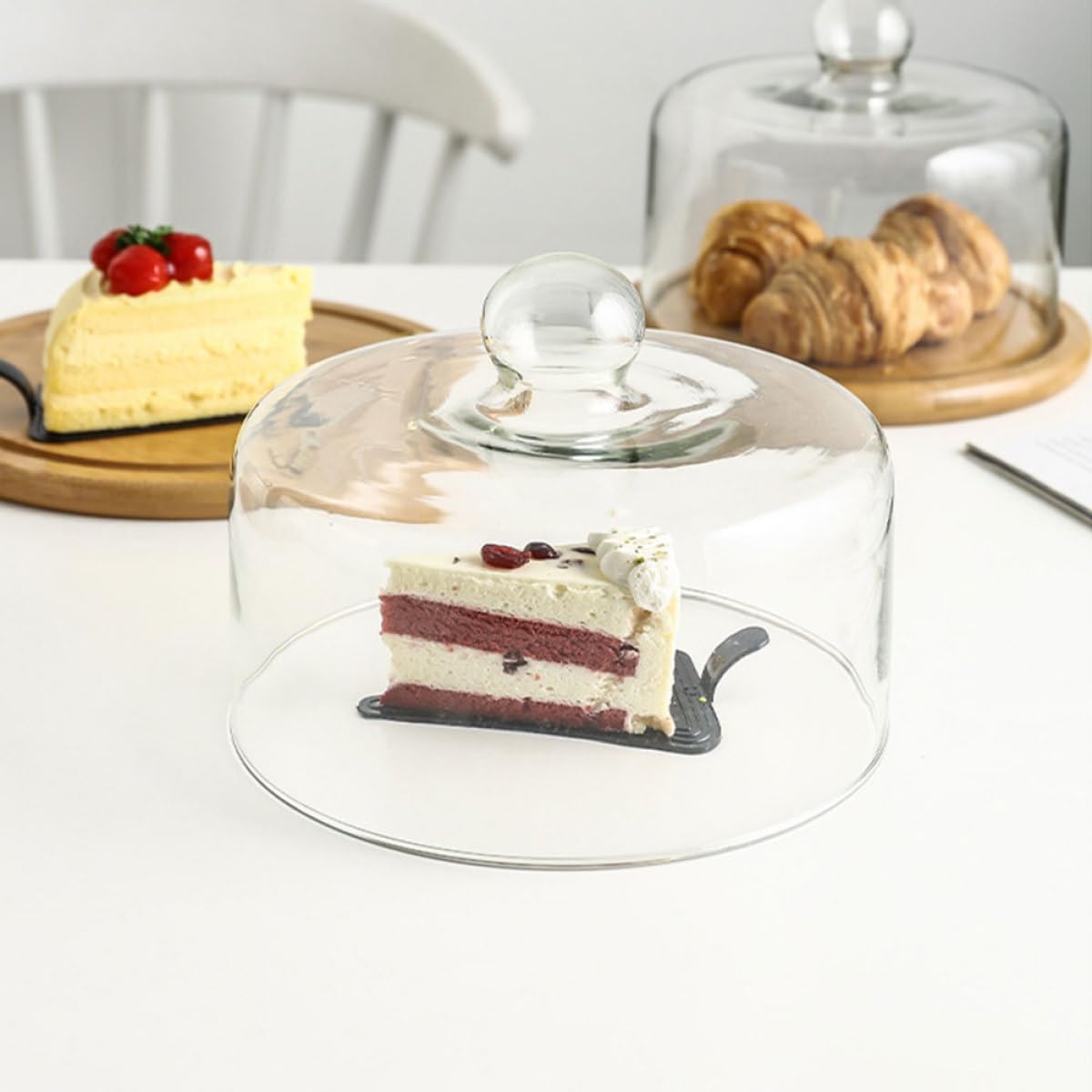 Transparente Staubschutz Lebensmittelabdeckung Kuchen Glas für mit Stabilem Design und Desserts für Snacks und Süßwaren im