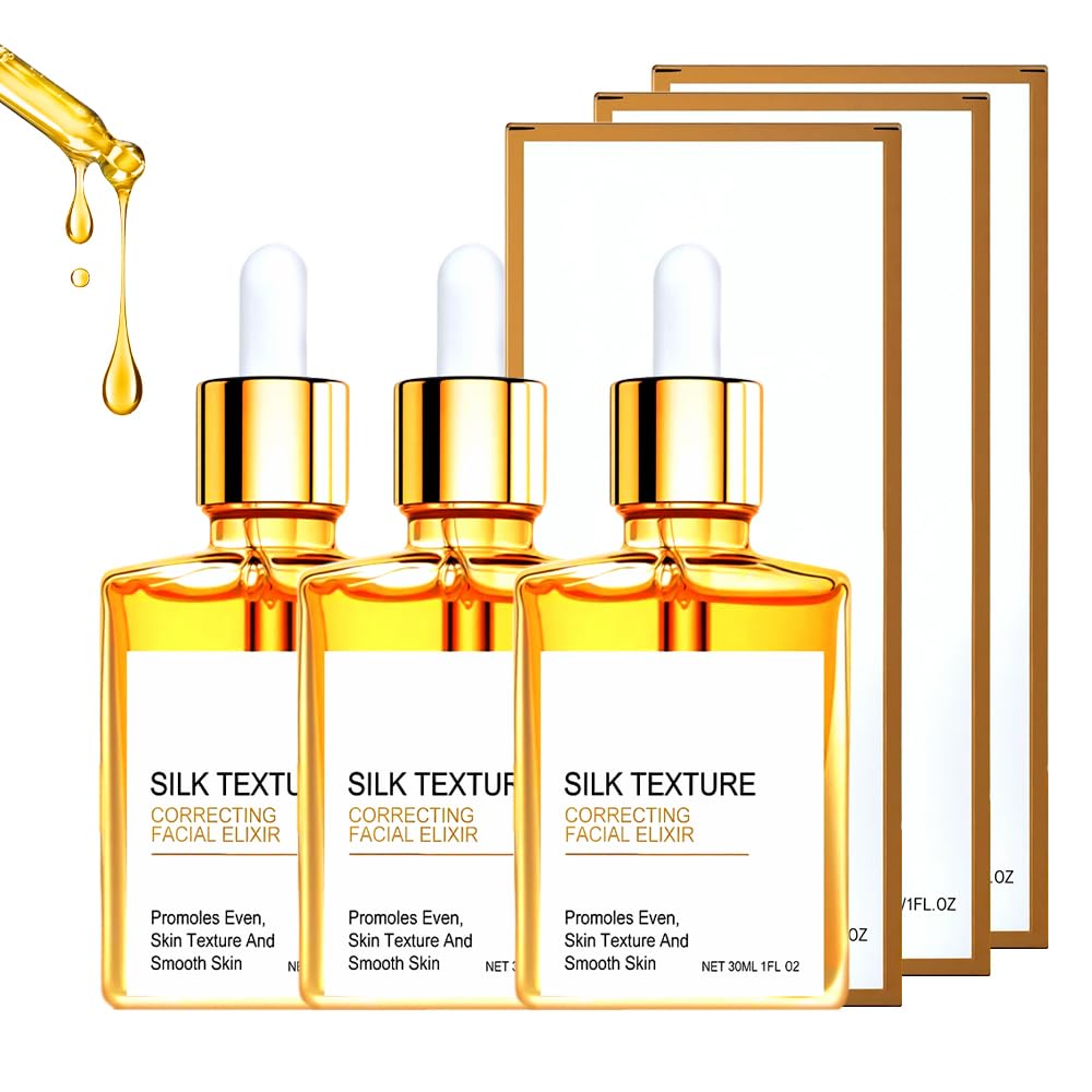 Silk Body Oil,Body Oil Perfume for Women,Face and Body Essence Oil for Smooth and Hydrated Skin, Refreshing Non-greasy,Infused with Shea Butter, Coconut Oil (3 PCS)