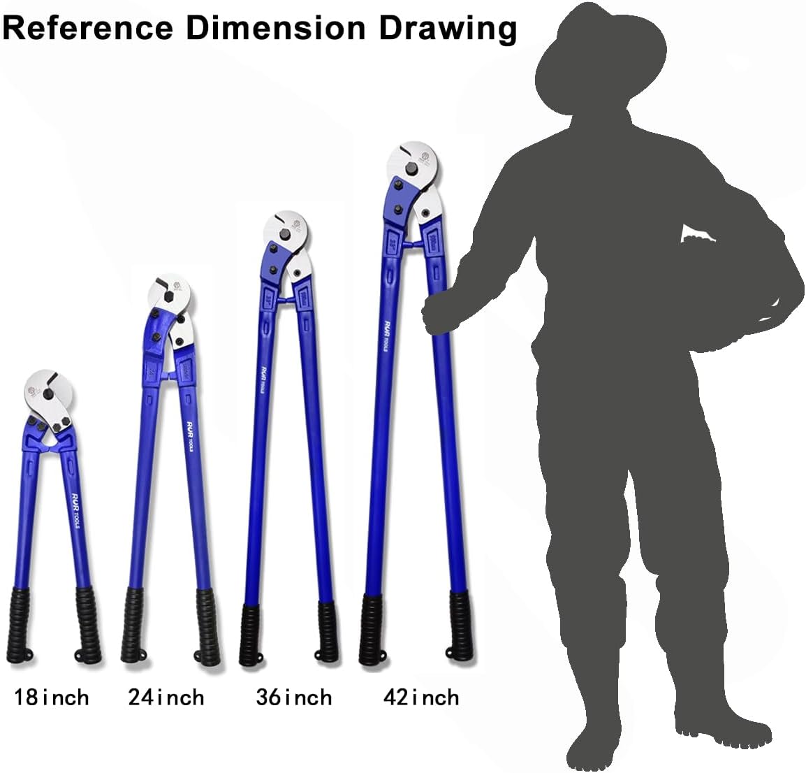 Wire Cutters 36 inch | Wire Rope Cutter Heavy Duty | Industrial-Grade Wire Cutter Pliers, Forged from T8 Alloy Steel, Hardness HRC62, Sharp Cutting. for Stainless Steel Wire, Hard Wire Ropes