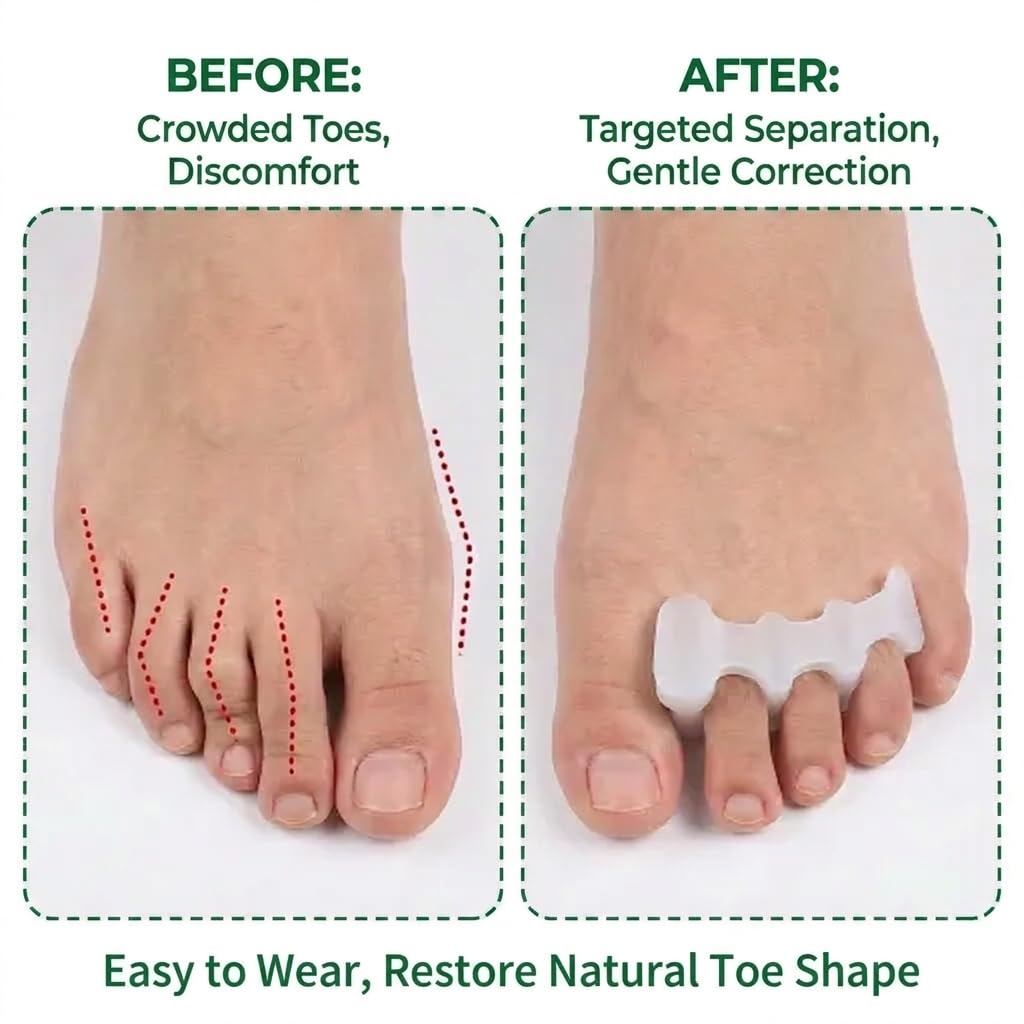 8 Stück Weicher Zehenspreizer aus Silikon, Zehenspreizer Silikon, Gel-Zehenspreizer, Zehenstrecker für alle Zehen für täglichen Gebrauch in Schuhen, Hallux Valgus Zehentrenner
