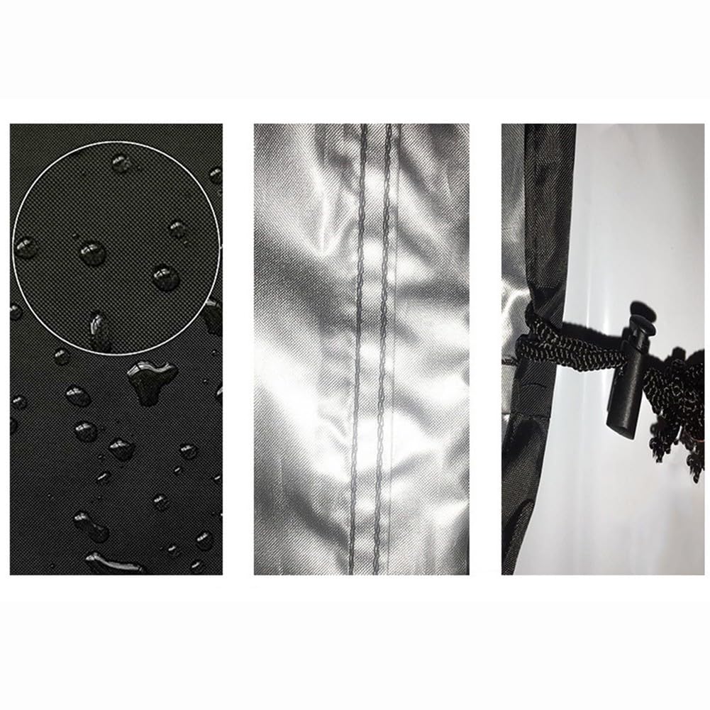 Bâche d'extérieur pour maisonnette - 145 x 145 x 160 cm - Tissu Oxford 210D argenté - Résistant au vent et aux UV - Noir