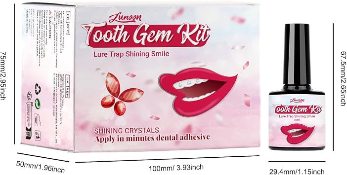 Tooth Gem Kit, DIY Tooth Gems, Sparkling Tooth Gems with 60 Crystals for Teeth Decor, Diamond Crystal Tooth Jewelry for Teeth Women Bling (Style A)