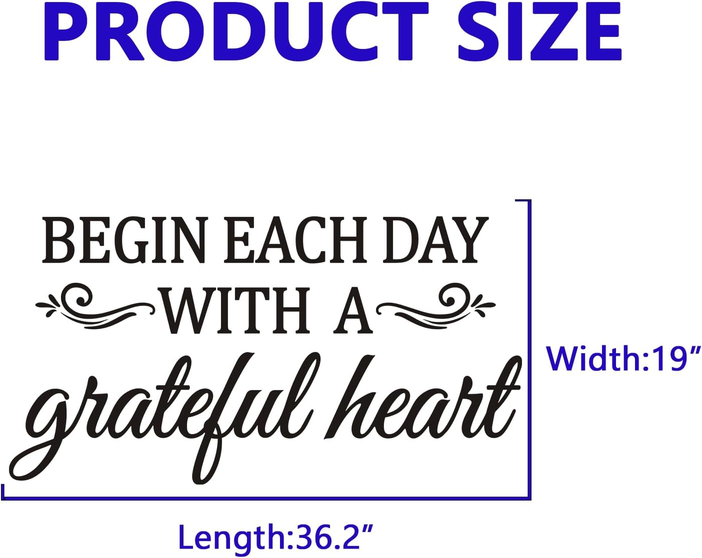 Inspirational Home Quotes Wall Decals: Family Vinyl Art Wall Stickers for Living Room Kitchen - Begin Each Day 36.2" X 19"