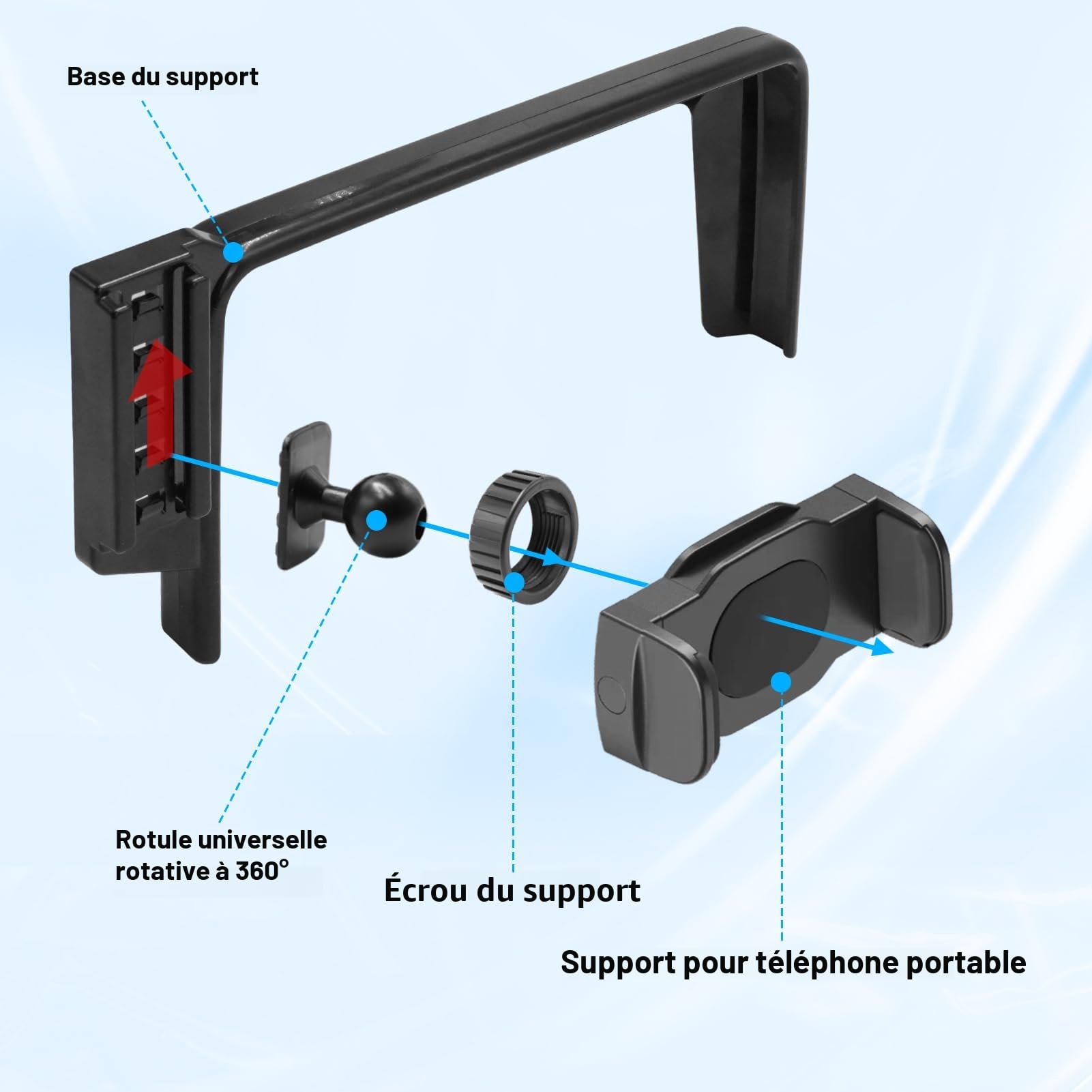 TTCR-II Compatible avec Mercedes Benz CLA/GLA Support de Téléphone Voiture | Support Phone Rotatif à 360°Adapté pour CLA/GLA 2016-2019, Porte Smartphone Convient pour Taille D'écran de 20,32CM