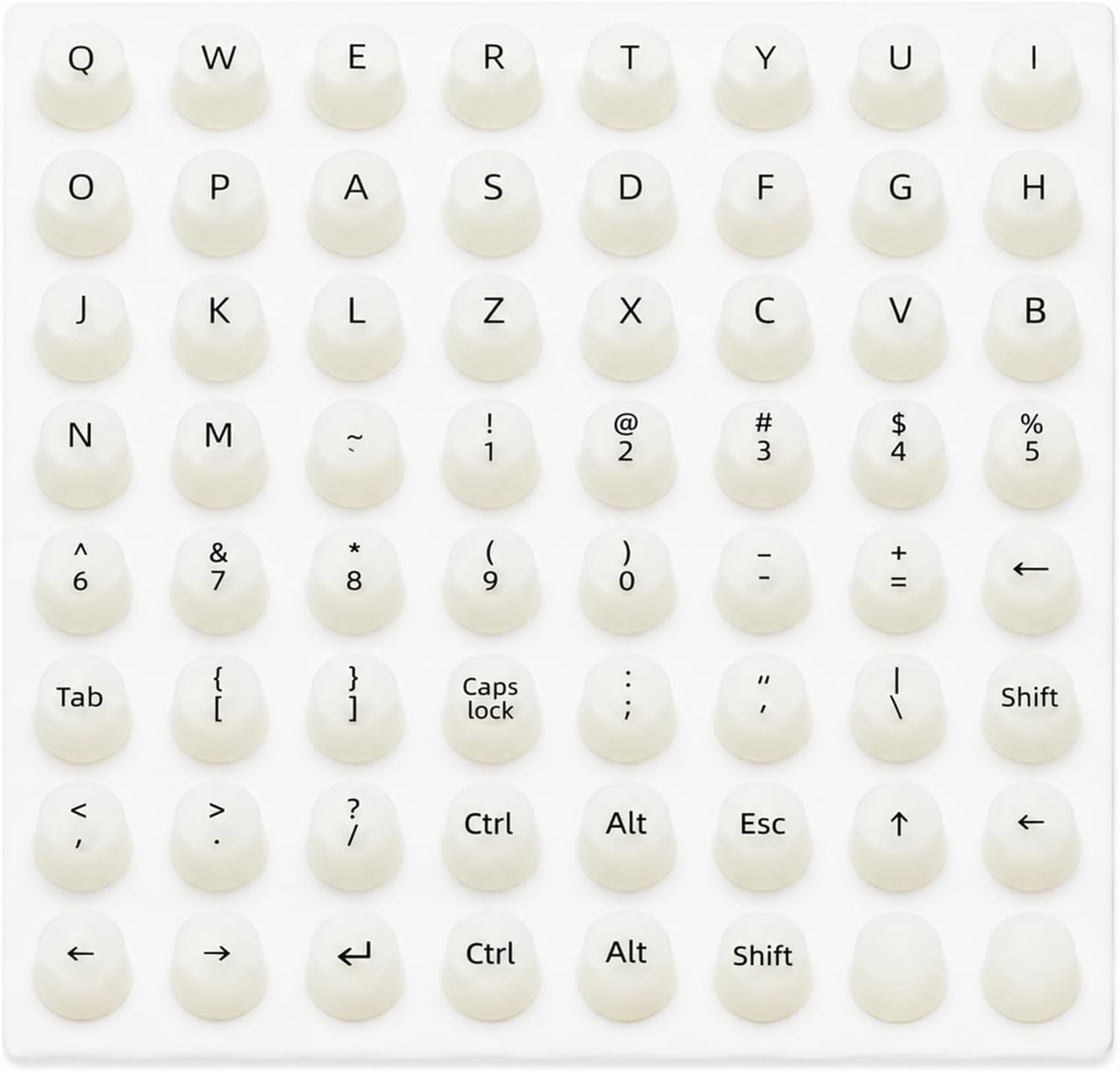 Keyboard Stickers, Keyboard for Long Nails, Bubble Keyboard Typing Aid, Soft Silicone Keyboard Cover Tabs for Desktop Use, 64 Pieces, 0.46 x 0.29 in