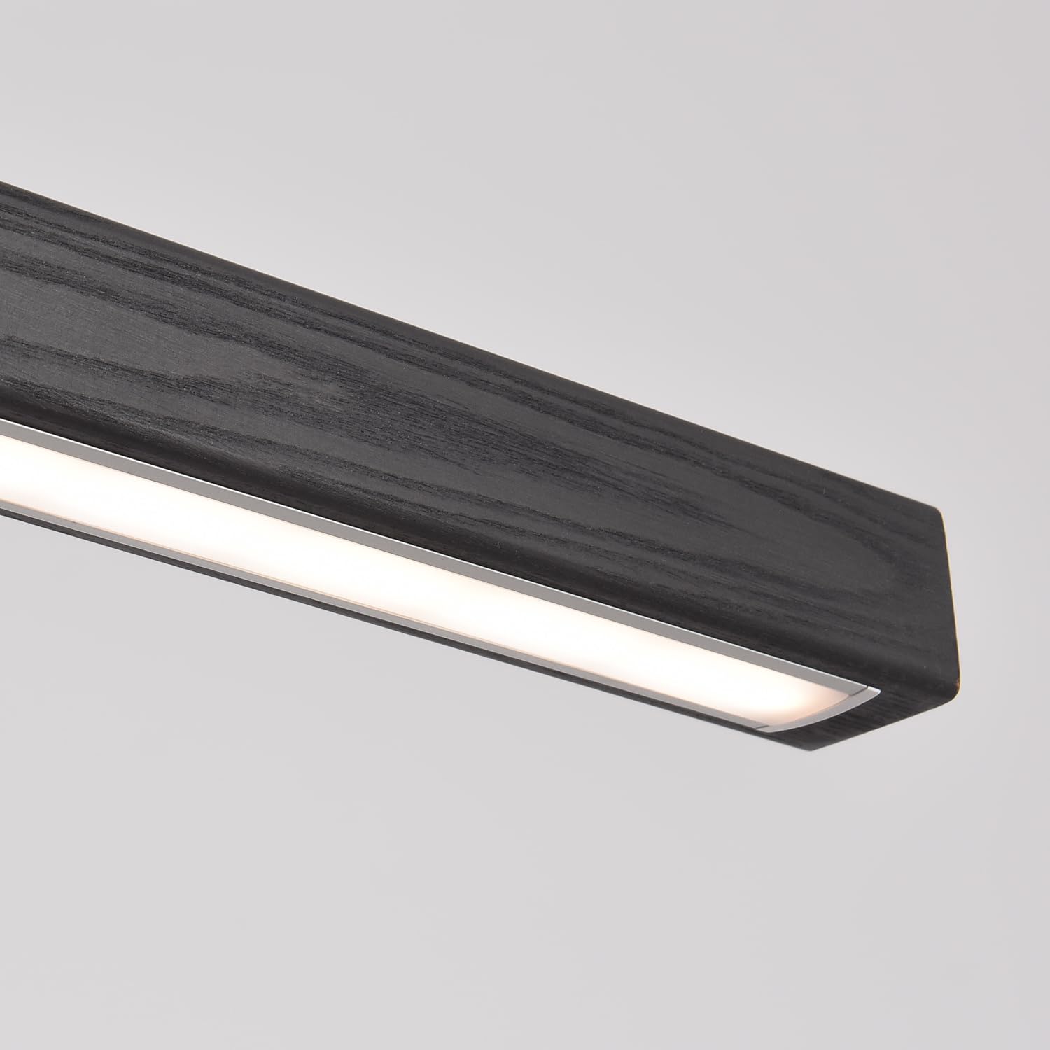 YISDESIGN Suspension linéaire noire de 99,1 cm en bois à DEL à suspendre au plafond à intensité variable pour salle à manger, cuisine, îlot, piscine, table de piscine, finition bois noir