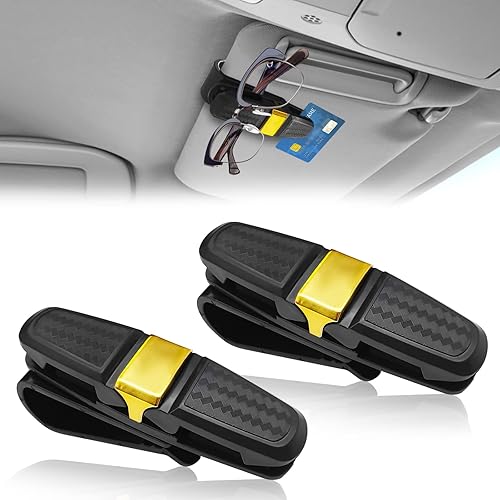 Paquete de 2 soportes para lentes para visera solar de automóvil, soporte para lentes de sol, soporte para anteojos para automóvil, clip de doble
