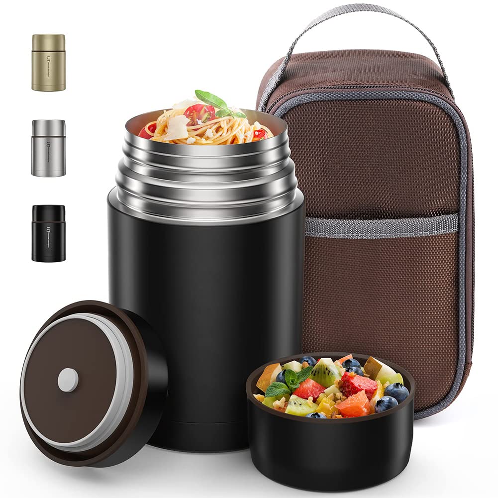 URFEDA Fiambrera térmica de acero inoxidable 316, 800 ml, sin BPA, con bolsa aislante y recipiente aislado para alimentos, fiambrera térmica para comida caliente, comida para bebés, comida, sopa