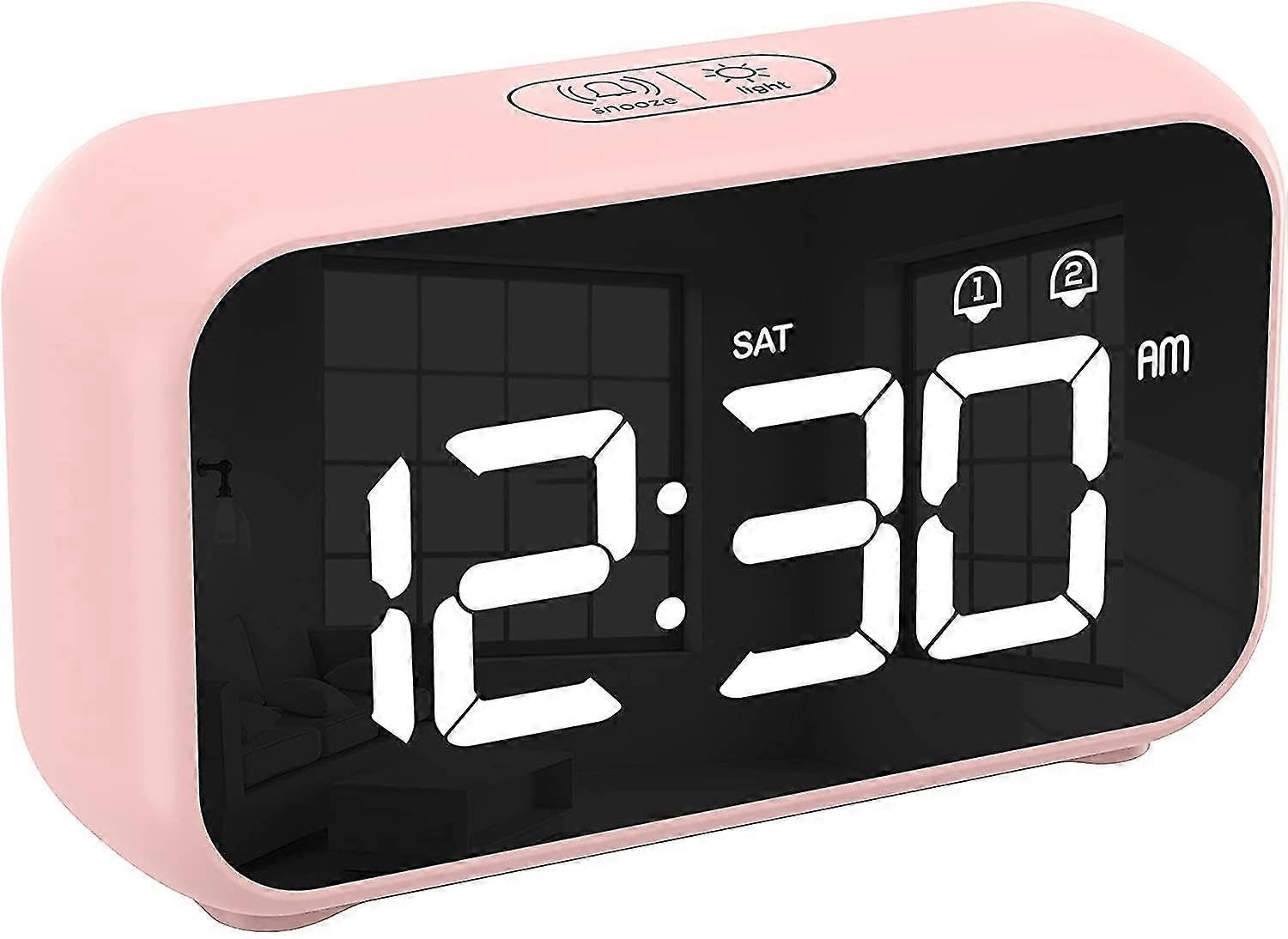 JOYHAPPST Digital Clock With Nap Timer, Snooze, Battery Powered And Usb Charging With Dual Alarms