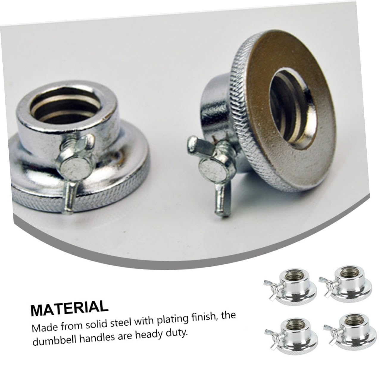 POPETPOP 4 Piezas de Tuerca Antideslizante de Seguridad Doble Cierre para Barra de Mancuernas, Collar de Bloqueo de 2.5 Cm, Accesorio Resistente para Entrenamiento de Fuerza y