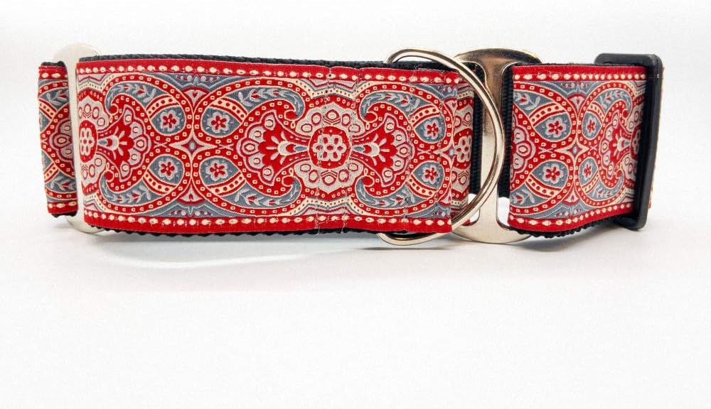 Martingale Dog Collar - Empress Red Kashmir (Large)