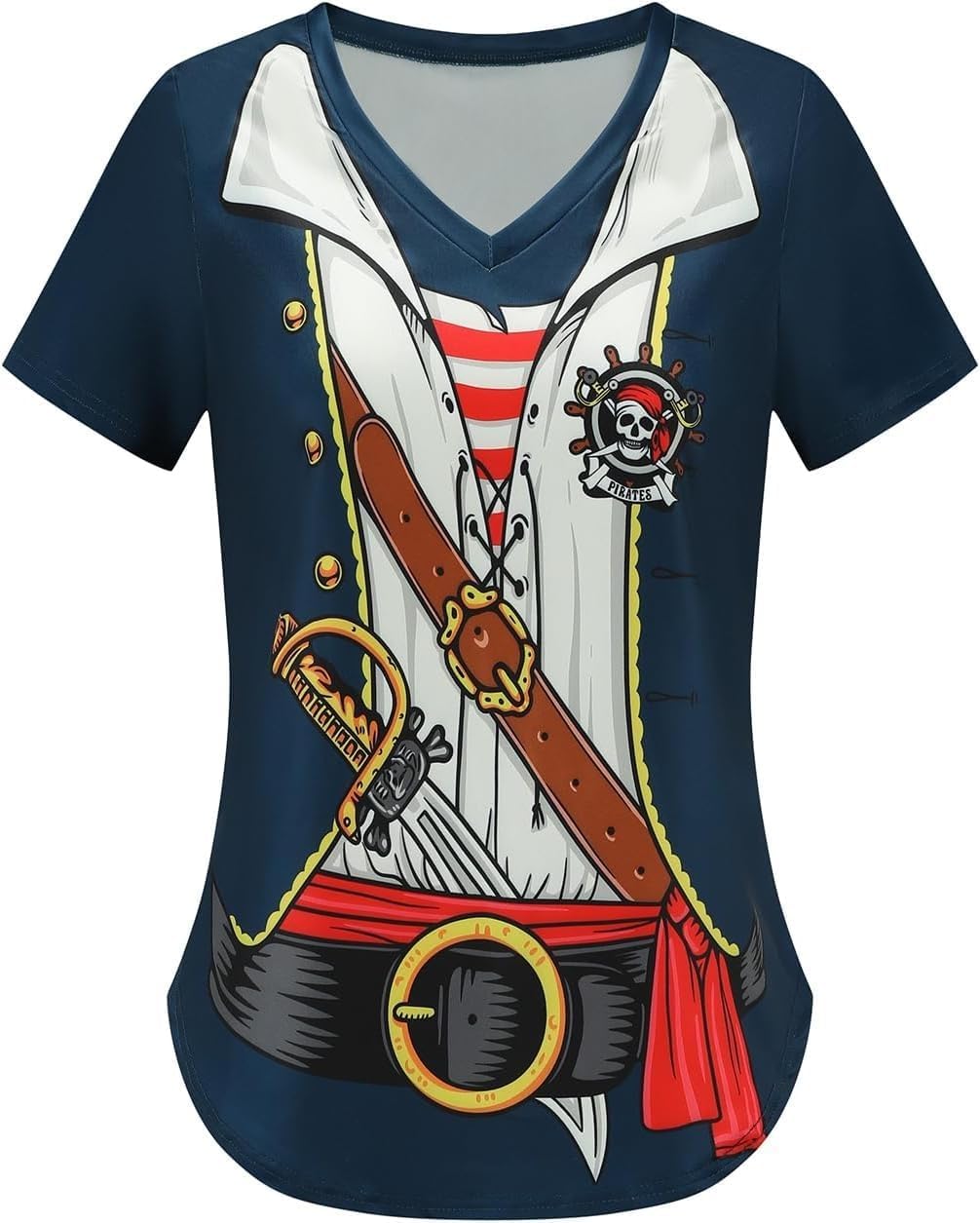 Womens Pirate Costume Funny Pirates T-Shirt Cruise Shirts Accessories Halloween T Shirts