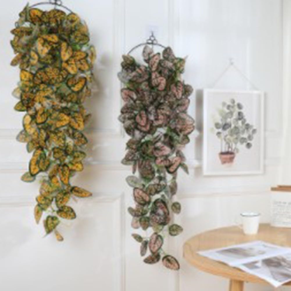 Guirnalda de hiedra artificial, enredadera falsa de 30 pies con hojas de 7 cm para decoración del hogar, cocina, patio, cesta colgante, color verde