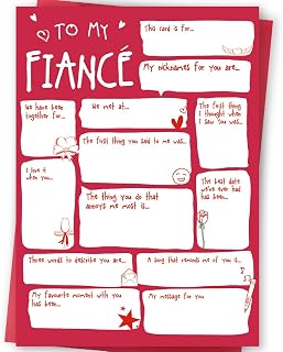 Funny Valentine's Day Card Gifts for Fiance, Sweet Girlfriend Valentines Day Cards Gifts from Fiancee, Unique Birthday Anniversary Card for Fiance