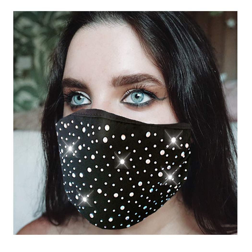 Barode Sparkly Rhinestones Mask Crystal Black Face Cover GlitterMasquerade Masks Party Clubwear Jewelry for Women and Girls (Black) : Clothing, Shoes & Jewelry