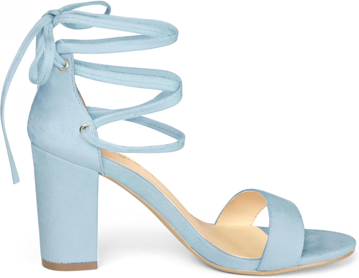 Allegra K Women's Lace Up Strappy Heels Sky Blue Chunky High Heels Sandal 7 M US - Image 7