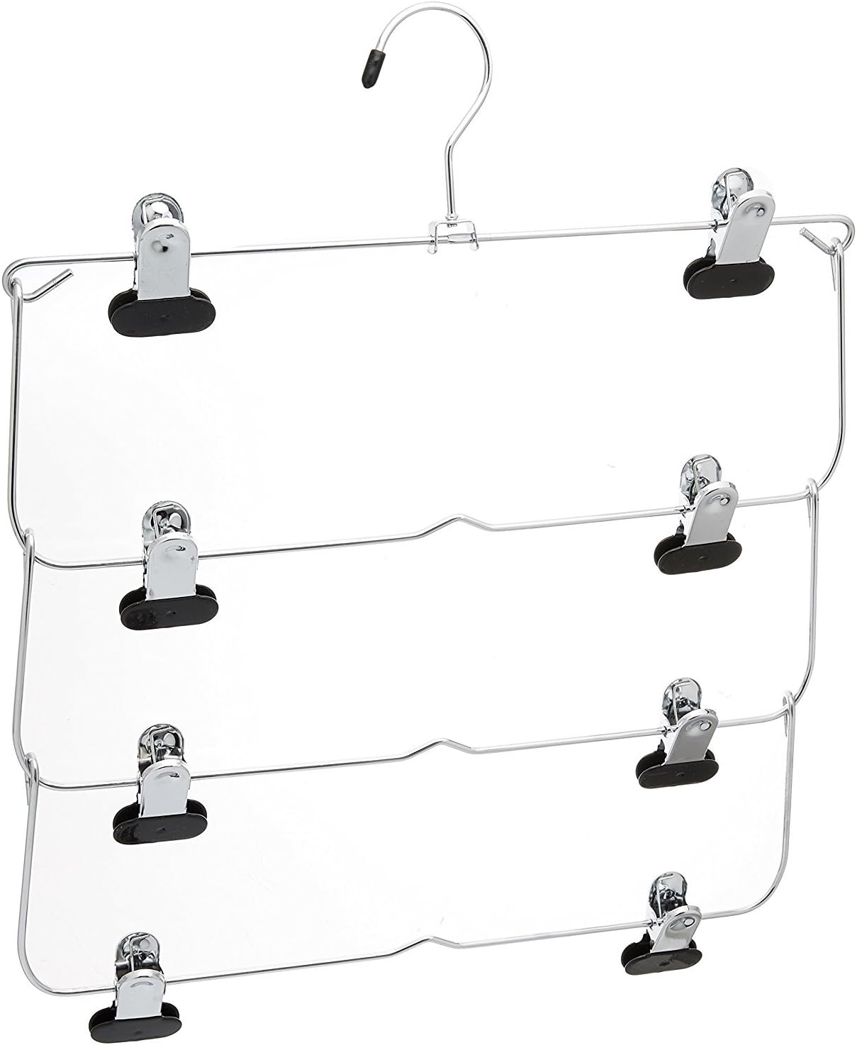 Whitmor Ebony Steel Folding Skirt Hanger, 4-Tier, Silver