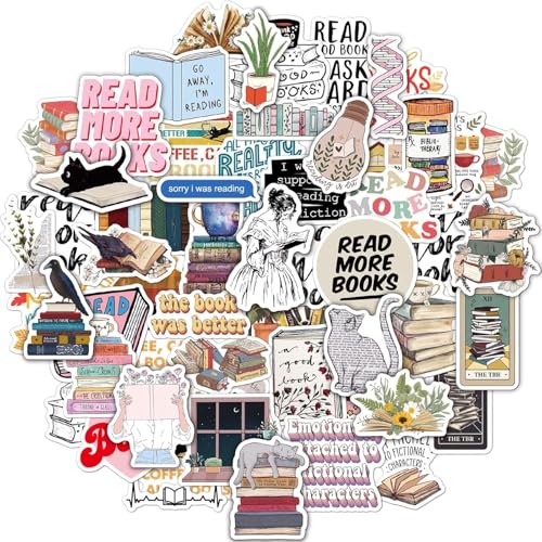 Image of Titu Ki Baatein Book Lover Stickers, 50 Pcs for Kindle and Books | Reading themed decals for Kindle devices, books, water bottles and laptops; gift for teens
