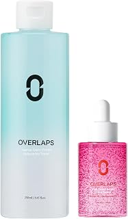 OVERLAPS Ectoin Toner & Glow Serum Duo - Korean Glass Skin 2-Piece Set | 2-Step Korean Glass Skin set: Calming toner (250ml) & brightening serum (30ml) with Ectoin, Niacinamide & TXA.