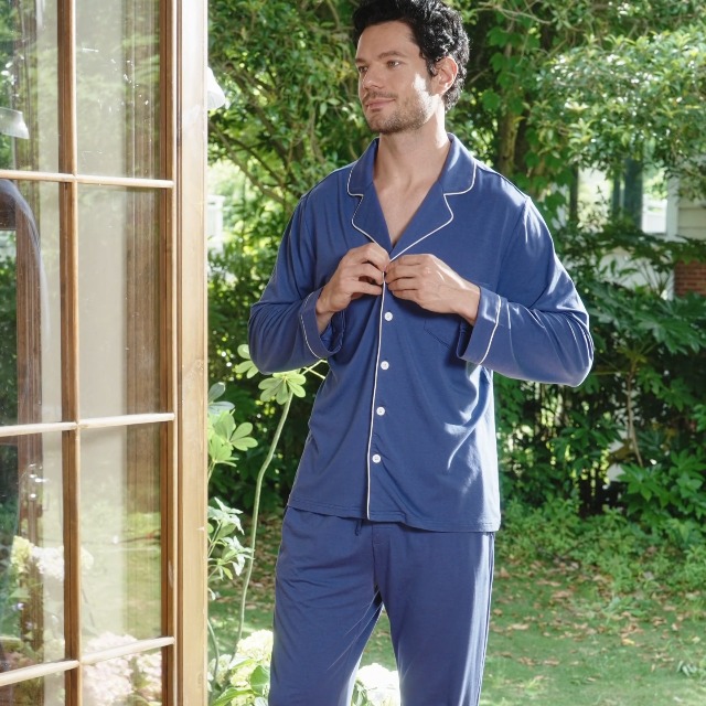 BAMBOO COOL Mens Pajama Set Bamboo Viscose Cotton Soft Lightweight