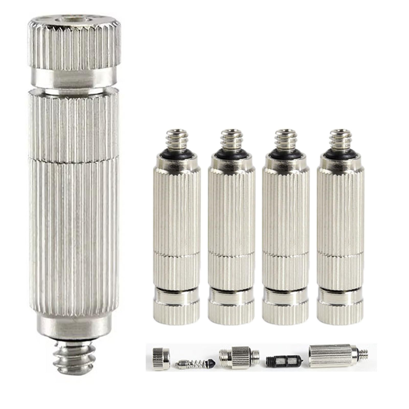 GQQGSHOP 50 Pièces Buse d'atomisation en Laiton avec Filtre Haute Pression Atomiseur Buse Tête de Pulvérisation Arroseurs(0.1mm)