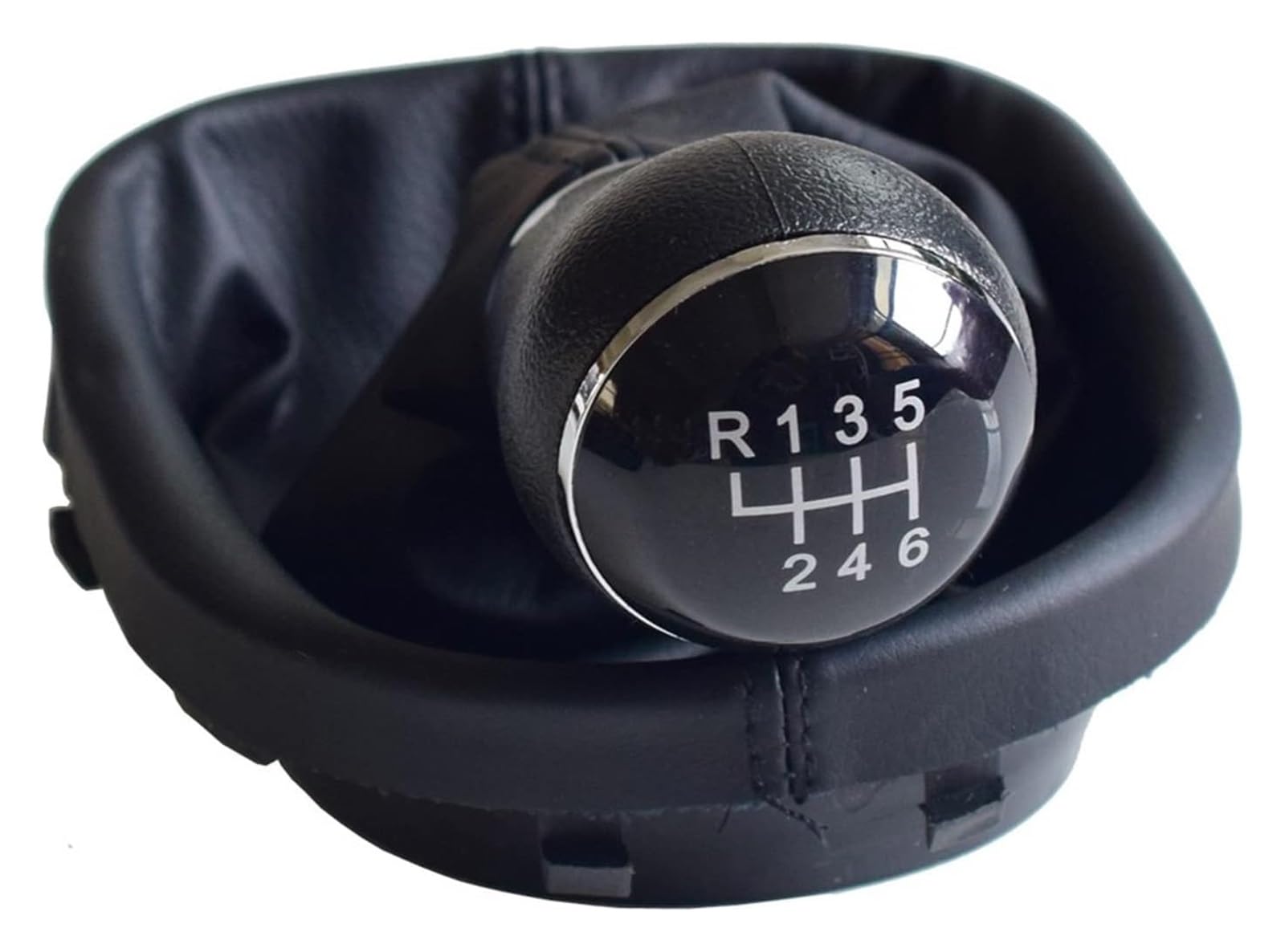 Jsrvqkms 6 Speed Car Gear Knob For Vw For Caddy 2 Ii Mk2 For Touran Car Gear Shift Knob With Leather Gaiter Boot 5 Manual Lever Shifter Stick(6 Speed)