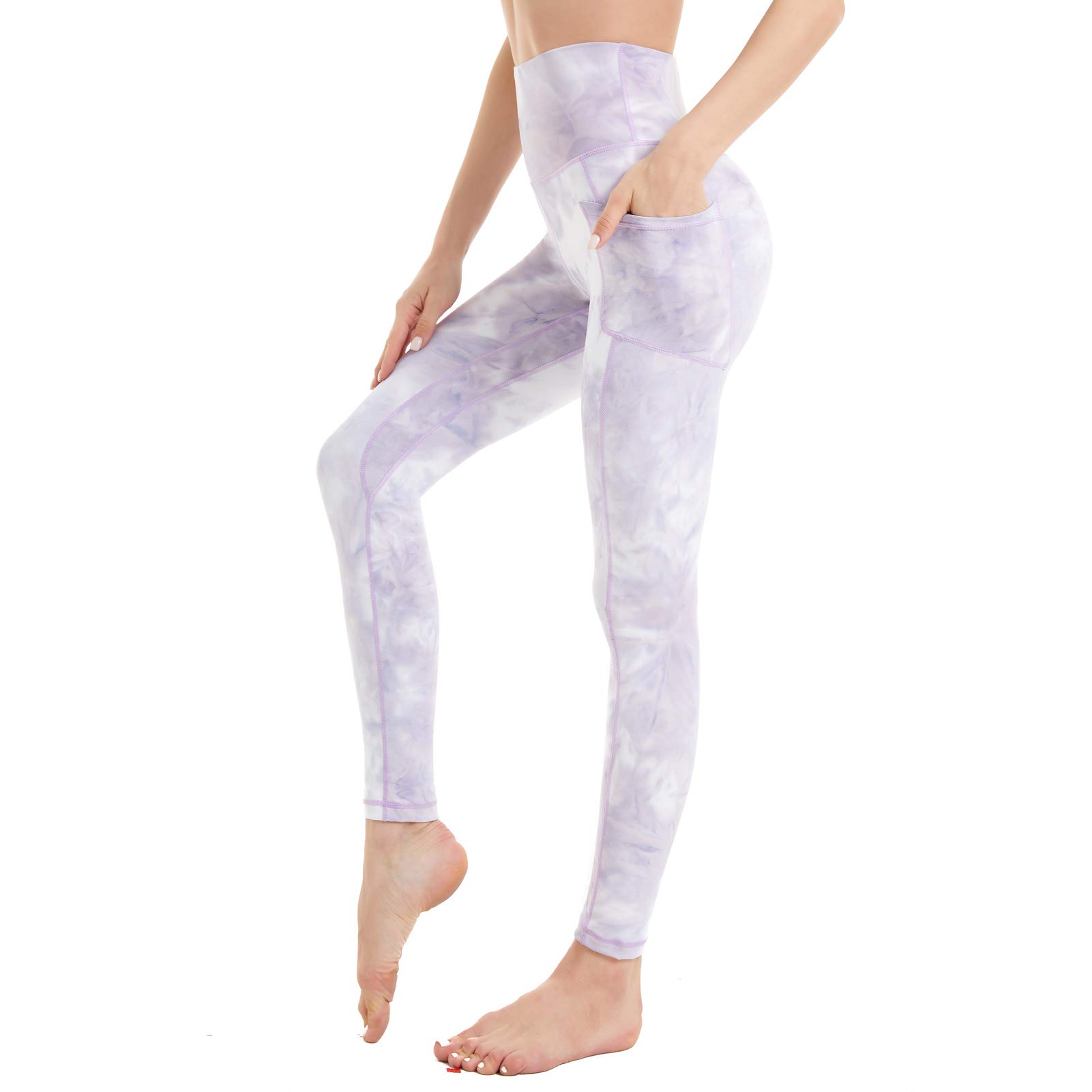 AMYTIS LINGERIE Leggings Deportivos para Mujer Pantalones de Yoga de Cintura Alta con Bolsillos elásticos Ajustados Estiramiento en 4 direcciones Compresión anticelulítica y Levantamiento de glúteos