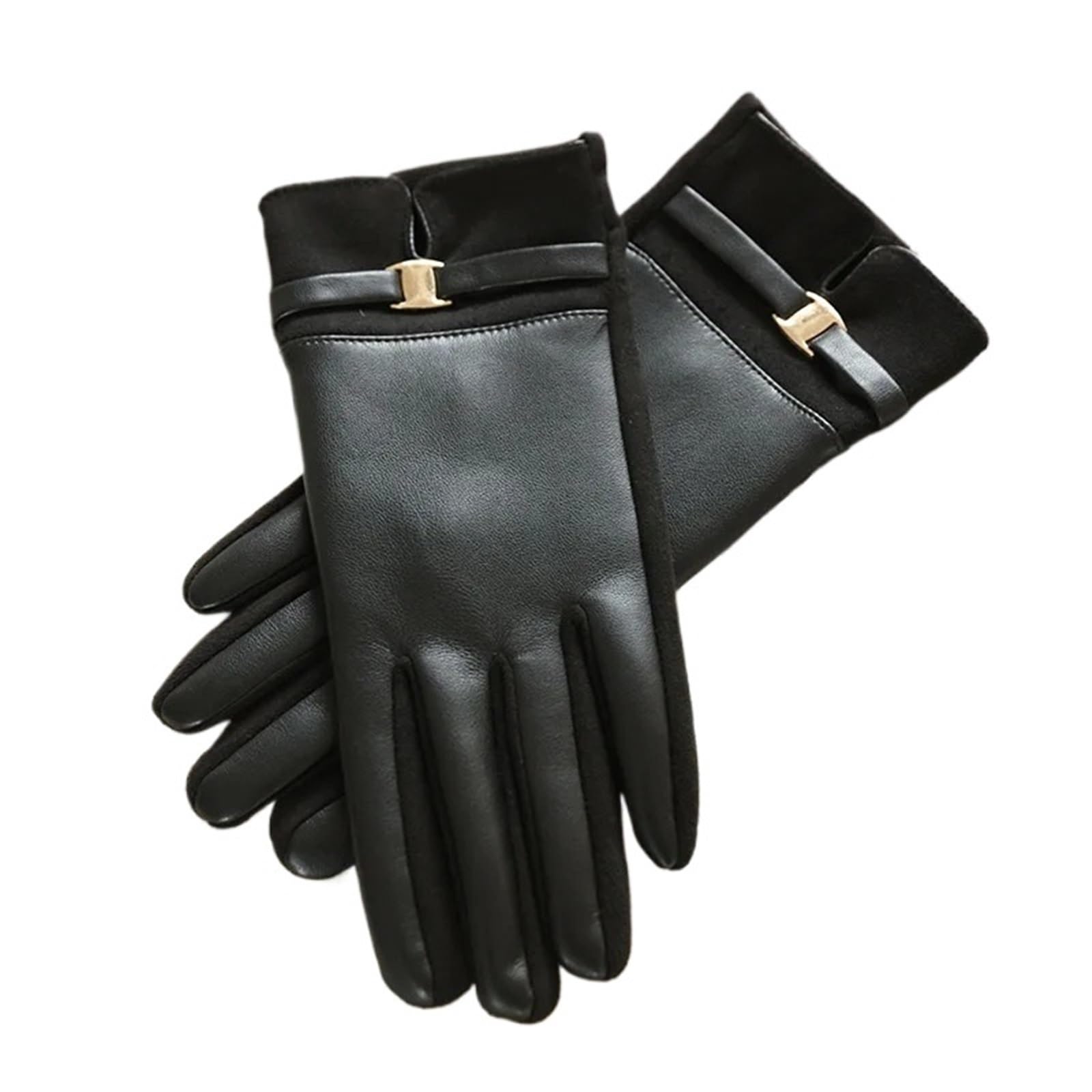 Guanti In Pelle Da Donna Guanti invernali da donna in pelle spessa, eleganti, retrò, ciclismo, for tenere al caldo, antivento, morbidi e confortevoli Per Donna