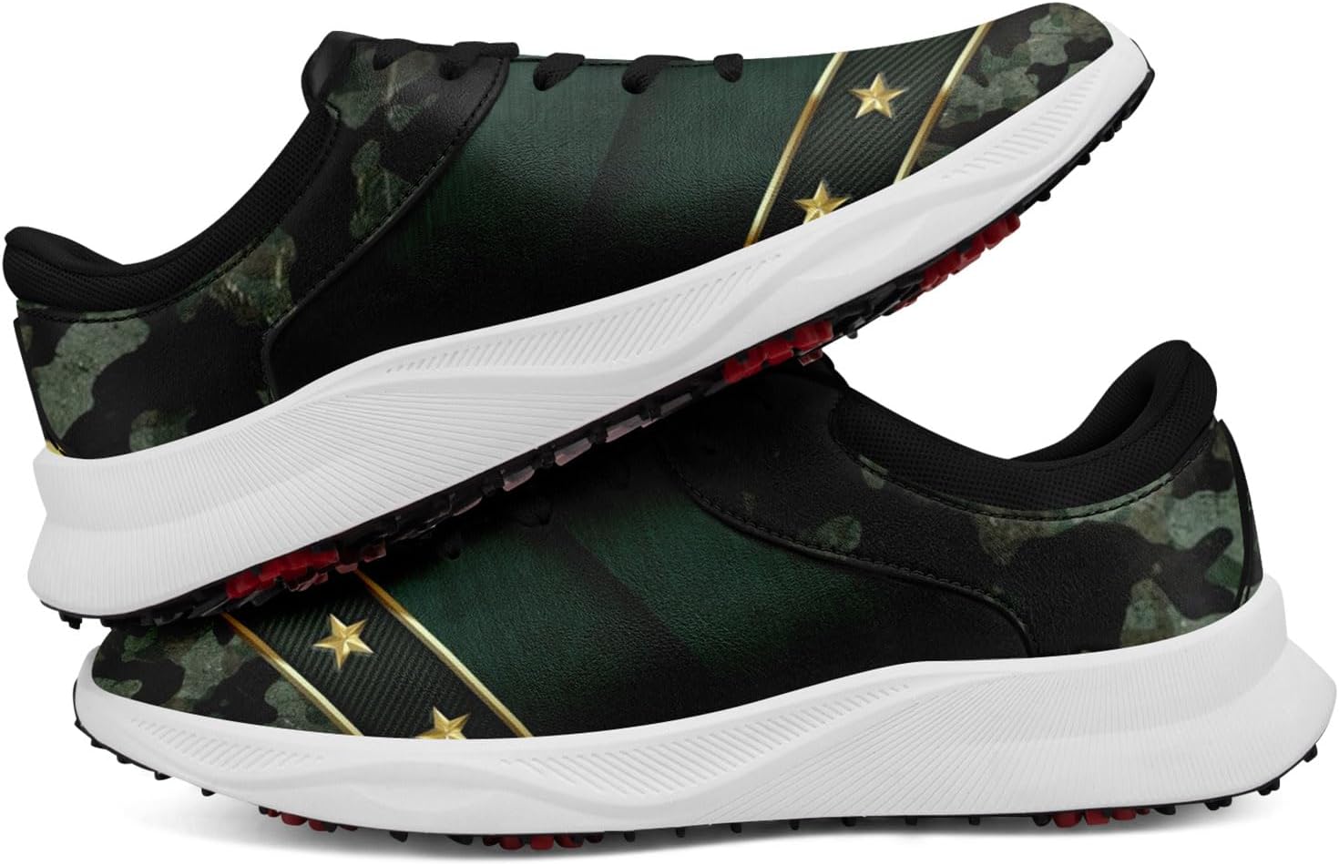 Golf Shoes for Men, Lightweight Camo Design Non-Slip Walking Shoes Breathable Air-Outer Sports Footwear Sneakers
