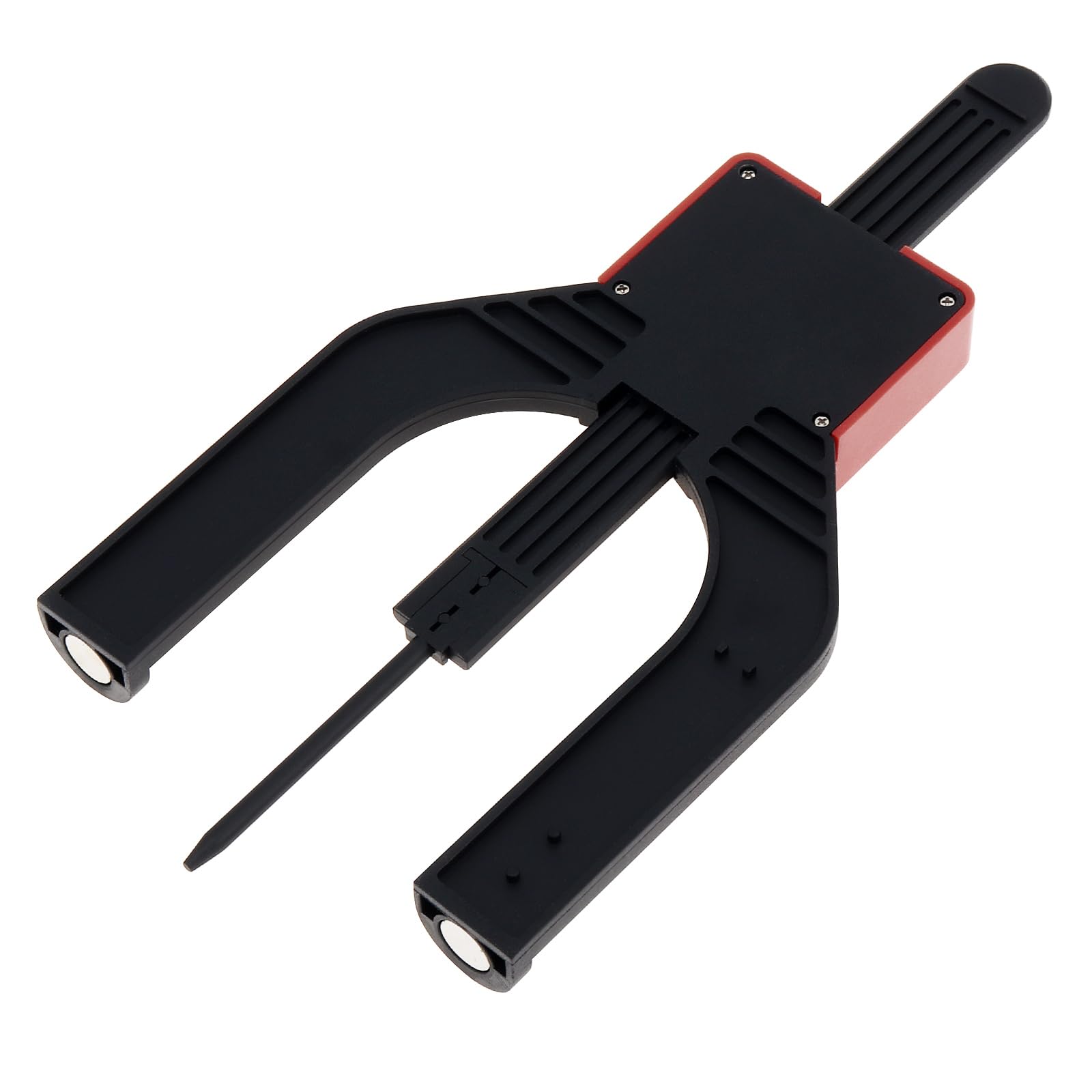 Digitales Tiefenmesser, Höhenmesser, LCD-Display, Messlineal für Oberfräse, Tischsäge, Tischdickenmessgerät mit magnetischem Selbststehend, für Holzbearbeitung, Heimdekoration (rot)