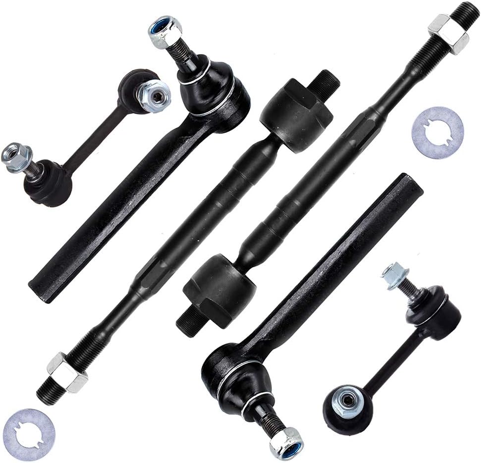 ASAPE ES80624 Suspension Kit 6pcs - Tie Rod End x4, Stabilizer Bar Link Kit x2, Compatible With for Murano 2003-2004