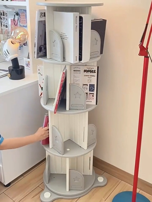 Amazon.co.jp: 絵本棚 回転式 本棚 省スペース 飾り棚 360°回転本棚 3