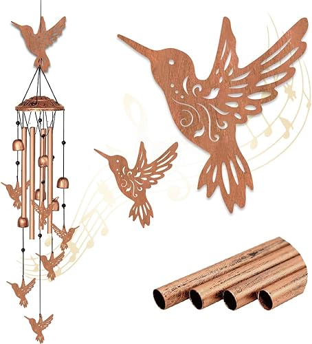 Miniatura 14 de INFUNLY Campanillas de viento de hadas para exterior de 5.5 x 5.4 pulgadas, carillón de viento de metal con patrón de luna, carillón de viento de