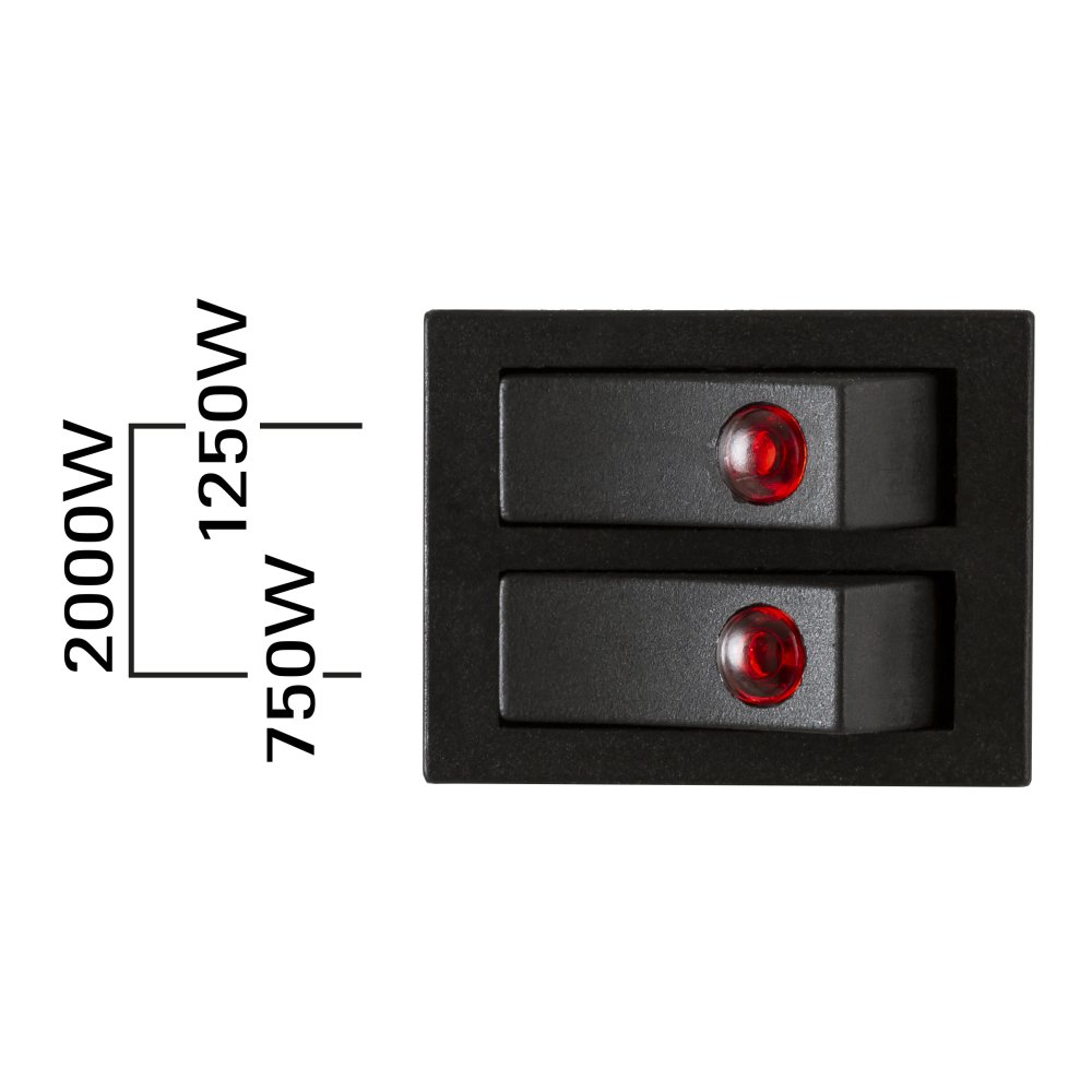TROTEC Termoconvettore TCH 20 E – potenza termica 750 W / 1250 W / 2000 W – radiatore elettrico