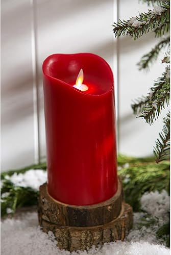 Miniatura 2 de Cypress Home Hermosa vela LED perfumada de manzana y jengibre fresco con pilar de cera para decoración de mesa, 3 x 3 x 6 pulgadas, decoración para