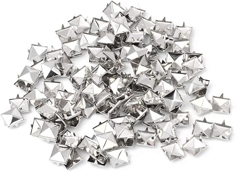 100x / Pack Metal Studs Square Rivets Decorative Square Leathercraft Spikes Nailheads Studs