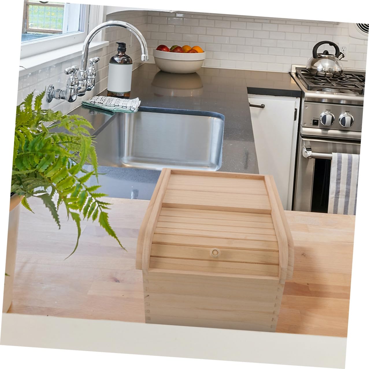 DOITOOL Holz Aufbewahrungsbox mit Deckel für Reis und Trockenlebensmittel Vorratsbehälter für Küche und Speisekammer mit Großem Fassungsvermögen
