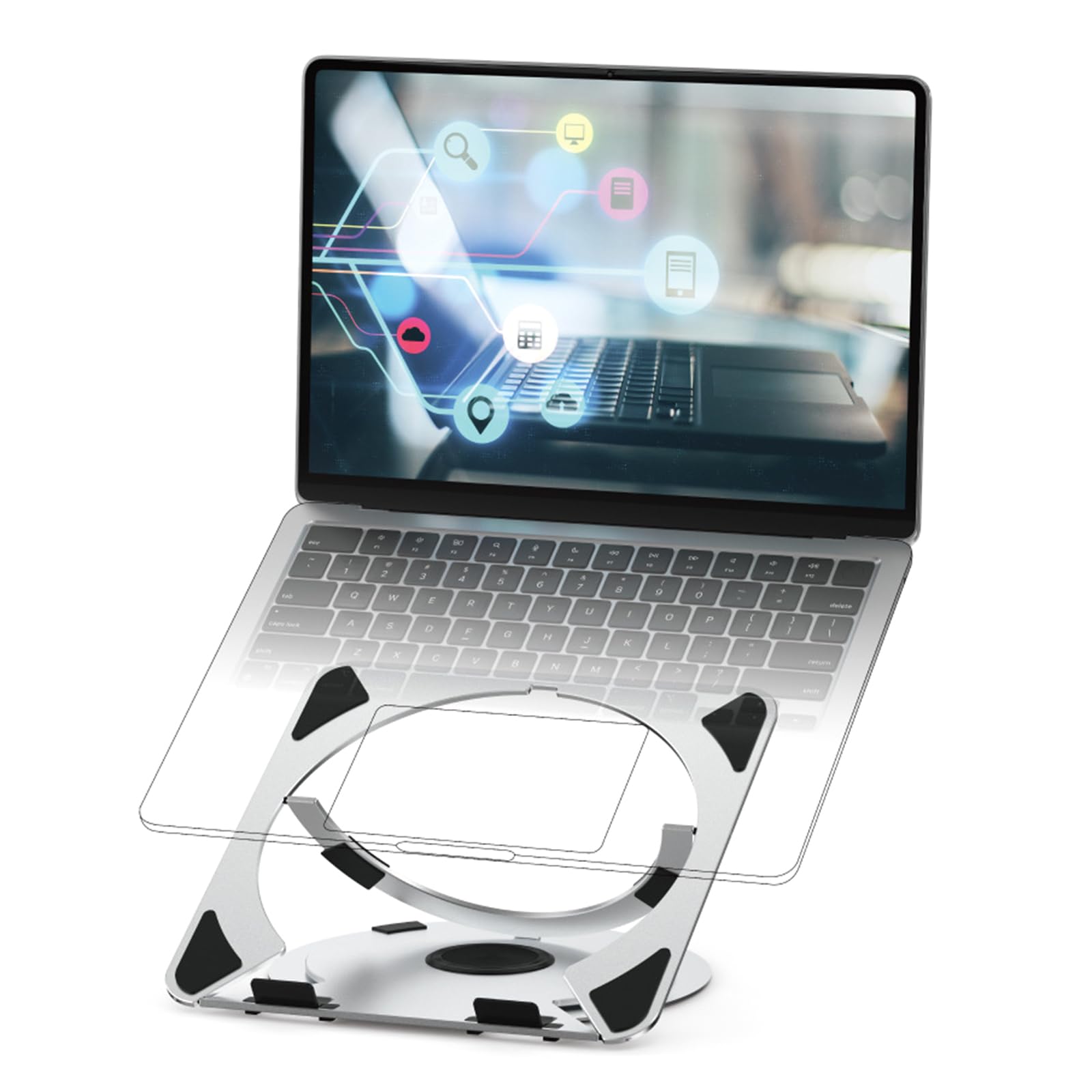 Supporto per tablet Supporto per tablet Supporto da tavolo pieghevole portatile girevole a 360 gradi per tablet Supporto da tavolo per laptop Supporto per laptop in alluminio