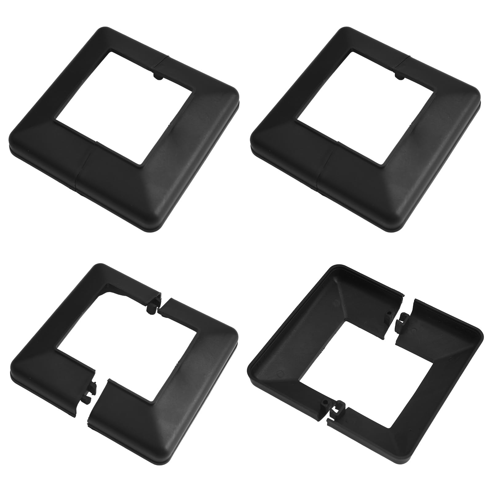 UFURMATE Cubierta de base de poste, 6 piezas 3,8 x 3,8 cm Cubierta de falda dividida para poste decorativo Placa de cubierta de poste para barandilla de valla, escalera, porche, cubierta — view 13