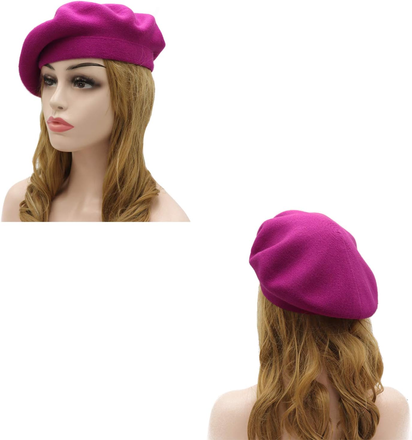 Wheebo French Beret Hat, Reversible Solid Color Beret Cap for Womens Girls Lady Adults - Image 3