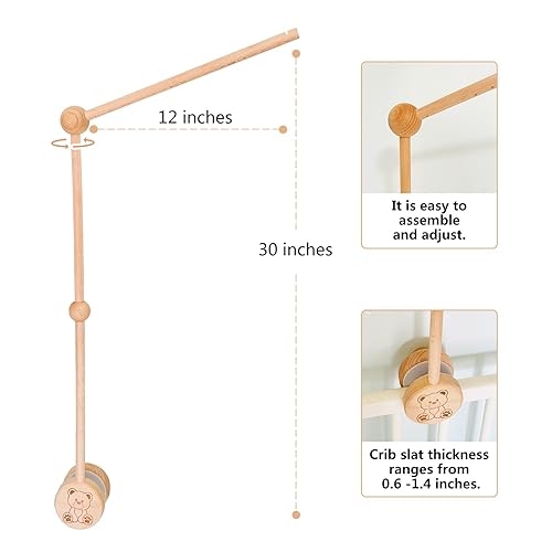 Miniatura 2 de Accesorios móviles para cuna de bebé (brazo móvil de madera)