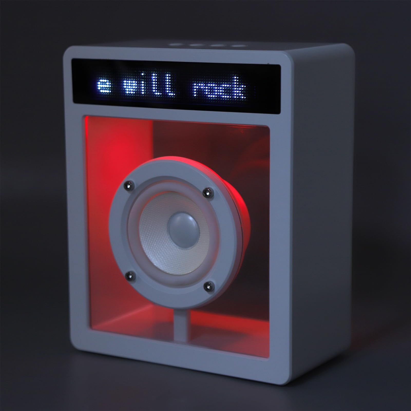 Altoparlante Bluetooth Portatile con Surround a 360° e Luci Ambientali per Feste, Canti Karaoke e Amanti della Musica ABS Bianco 10W