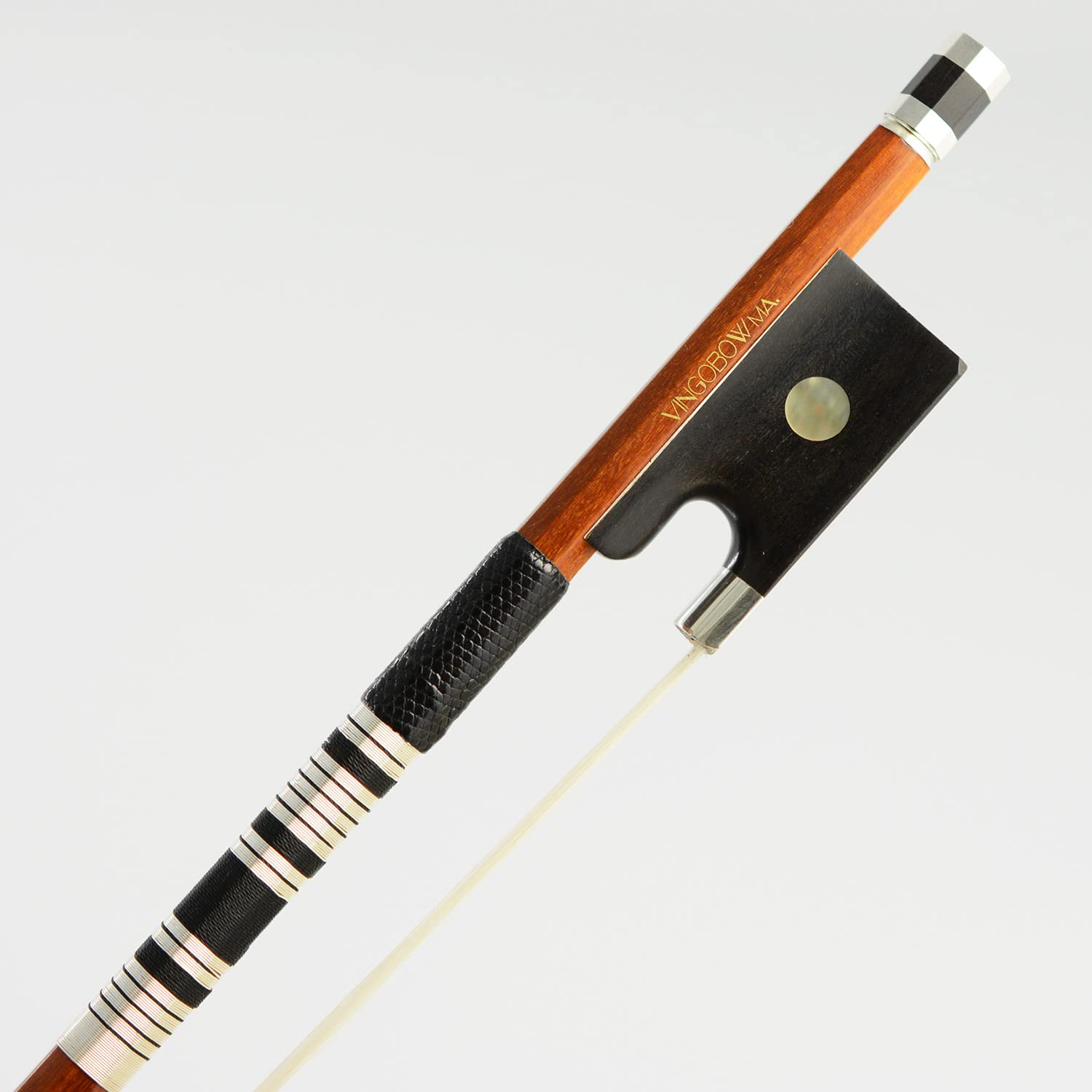 VINGOBOW Master Pernambuco Violin Bow 4/4 – Pure Silver Mounted, Ebony Frog, Premium Mongolian Horsehair, Handmade By Master Maker